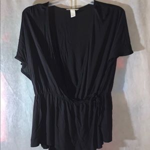 H&M black wrap shirt